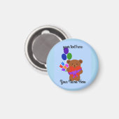 Cute Teddy Bear #3 Round Magnet (Voorkant / Achterkant)