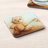 Cute Teddy Bear, 6 Plastic Onderzetters set (Linkerzijde)