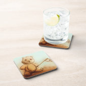 Cute Teddy Bear, 6 Plastic Onderzetters set (Rechterzijde)
