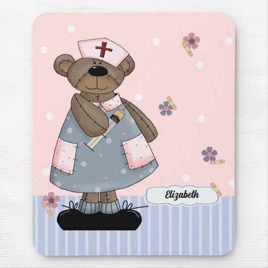Cute Teddy Bear Angel Custom Muismat for Nurse (Voorkant)