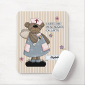 Cute Teddy Bear Angel Gift Muismat voor verpleegku (Met muis)