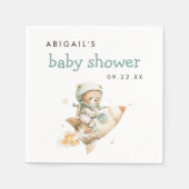 Cute Teddy Bear Astronaut Boy Baby Shower Servet (Voorkant)