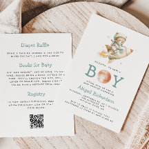 Cute Teddy Bear Astronaut QR Code Jongen Baby Show