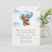 Cute Teddy Bear Baby Boy Kaart (Staand voorkant)