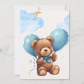Cute Teddy Bear Baby Boy Kaart (Achterkant)