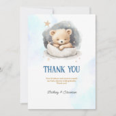 Cute Teddy Bear Baby Boy Shower Bedankkaart (Voorkant)