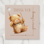 Cute Teddy Bear Baby shower Bedankjes Labels (Voorkant)