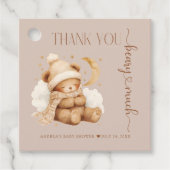 Cute Teddy Bear Baby shower Bedankjes Labels (Voorkant)