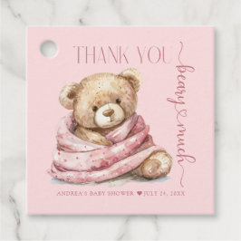 Cute Teddy Bear Baby shower Bedankjes Labels