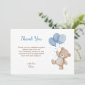 Cute Teddy Bear Baby shower Bedankkaart (Staand voorkant)