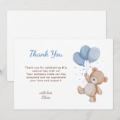Cute Teddy Bear Baby shower Bedankkaart (Voorkant / Achterkant)