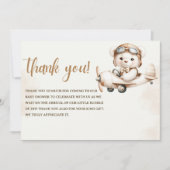 Cute Teddy Bear Baby Shower boy Bedankkaart (Voorkant)