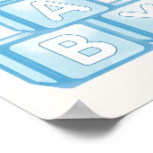 Cute Teddy Bear Baby Shower Boy Decoration Poster (Hoek)