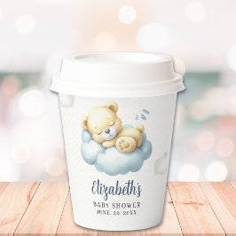 Cute Teddy Bear Baby Shower Boy Papieren Bekers
