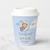 Cute Teddy Bear Baby shower boy Papieren Bekers (Achterkant)