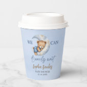 Cute Teddy Bear Baby shower boy Papieren Bekers (Voorkant)