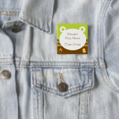 Cute Teddy Bear Baby shower Button (In situ)