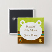 Cute Teddy Bear Baby shower Button (Voorkant /achterkant)