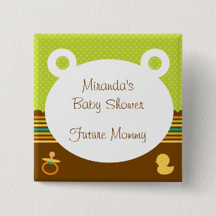 Cute Teddy Bear Baby shower Button