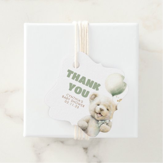 Cute Teddy Bear Baby shower Dank je Bedankjes Labels (In situ)
