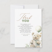 Cute Teddy Bear Baby shower Dank je Bedankkaart (Voorkant)