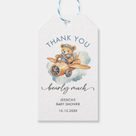 Cute Teddy Bear Baby shower Dank je Cadeaulabel