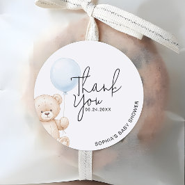 Cute Teddy Bear Baby shower Dank je Ronde Sticker