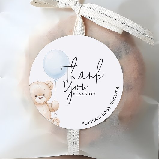 Cute Teddy Bear Baby shower Dank je Ronde Sticker