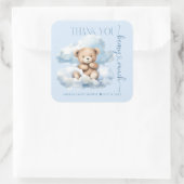 Cute Teddy Bear Baby shower Dank je Vierkante Sticker (Tas)