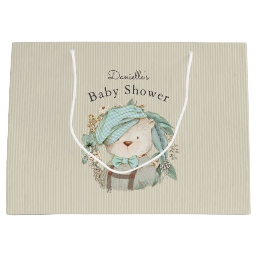 Cute  Teddy Bear Baby shower for Boy Groot Cadeauzakje (Voorkant)