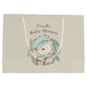 Cute  Teddy Bear Baby shower for Boy Groot Cadeauzakje (Achterkant)