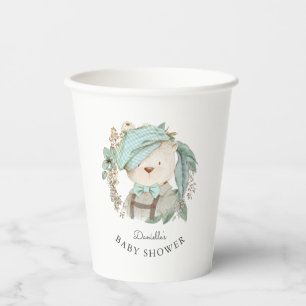 Cute Teddy Bear Baby shower for Boy Papieren Bekers