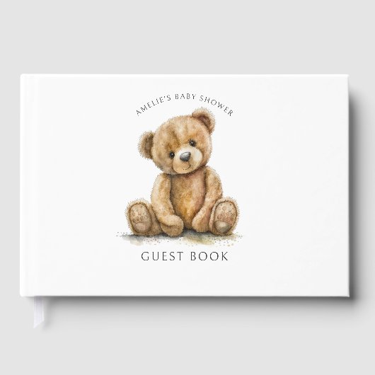 Cute Teddy Bear Baby Shower Gastenboek (Voorkant)