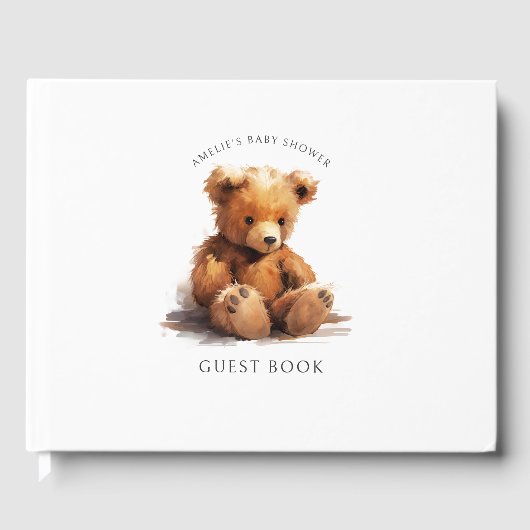 Cute Teddy Bear Baby shower Gastenboek (Voorkant)