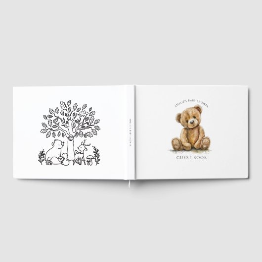Cute Teddy Bear Baby shower Gastenboek (Volledig)