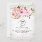 Cute Teddy Bear Baby shower Hartelijk dank Bedankkaart (Voorkant)