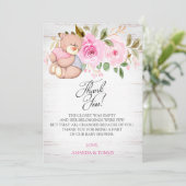 Cute Teddy Bear Baby shower Hartelijk dank Bedankkaart (Staand voorkant)