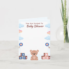 Cute Teddy Bear Baby shower Invitation