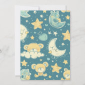 Cute Teddy Bear Baby shower Invitation Kaart (Achterkant)