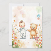 Cute Teddy Bear Baby shower Invitation Kaart (Achterkant)