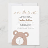 Cute Teddy Bear Baby shower Invitation Kaart (Voorkant)