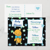 Cute Teddy Bear Baby shower Invitation Uitnodiging Briefkaart (Voorkant / Achterkant)
