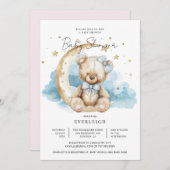 Cute Teddy Bear Baby shower Kaart (Voorkant / Achterkant)
