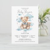 Cute Teddy Bear Baby shower Kaart (Staand voorkant)