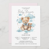 Cute Teddy Bear Baby shower Kaart (Voorkant / Achterkant)