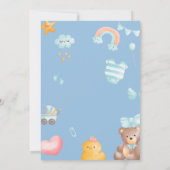Cute Teddy Bear Baby shower Kaart (Achterkant)
