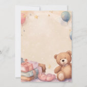 Cute Teddy Bear Baby shower Kaart (Achterkant)