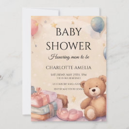 Cute Teddy Bear Baby shower Kaart