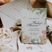 Cute Teddy Bear Baby shower Kaart