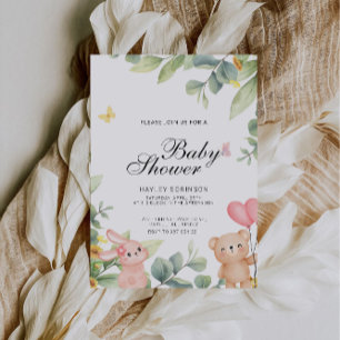 Cute Teddy Bear Baby shower Kaart